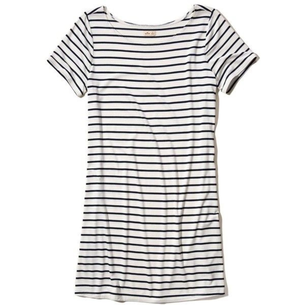Hollister Black & White Stripe T-shirt Dress Med